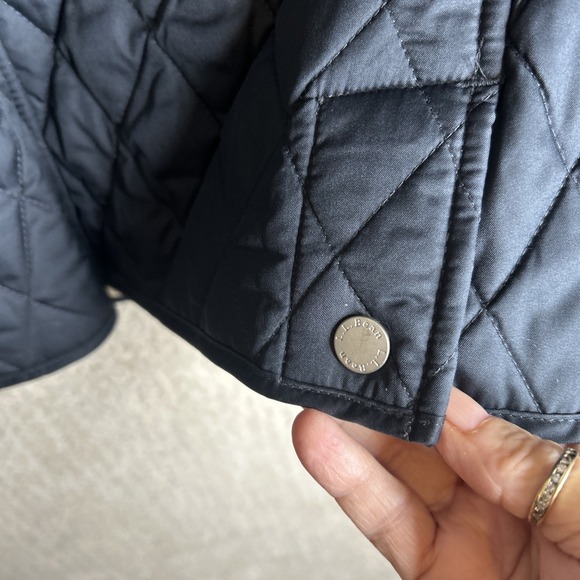 LL. Bean Women's Navy Quilted Equestrian Barn Riding Jacket with Plaid Lining XL - Picture 13 of 13